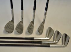 Set of 7x Gradidge flanged sole irons - with punched dot face markings and original period