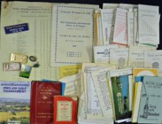 Mixed Golfing Ephemera Selection to include a large selection of scorecards 1970s onwards, 2x