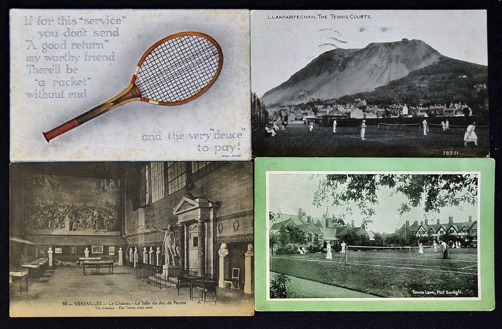 12x early tennis postcards to include 4x Kinsella, Port Sunlight and Llanfairfechan tennis courts, - Image 2 of 2