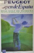 Collection of 8x Spanish Open Golf Championship tournament posters some signed mostly from the