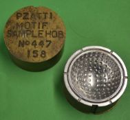 Original 1.62 dimple golf ball mould - stamped to each base PZ ATTI MOTIF - SAMPLE HOB - NO 447 158