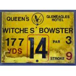 Gleneagles Hotel 'Queens' Golf Course Tee Plaque Hole 14 'Witches' Bowster' produced in a heavy duty