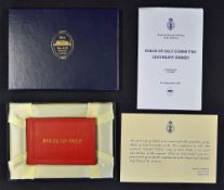 Limited Edition 'Rules Of Golf' presentation pack consisting of a reproduction copy of the book