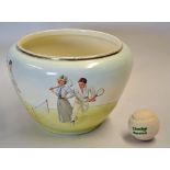 Fine Gibson & Sons Burslem Staffordshire ware Tennis jardinière c.1930 - decorated in the round with