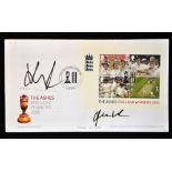 2005 England Ashes Winners signed cricket FDC - signed by Kevin Pieterson and Shane Warne c/w set of