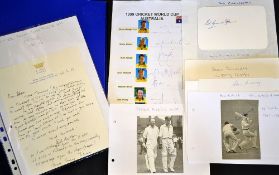 Extensive collection of Australia cricket players' autographs covering a span of 71 years from