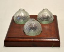 3x Rare Vic shooting glass ball targets - comprising half diamond and half bramble pattern and an
