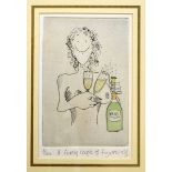 2x Naughty Tennis cartoons signed ltd ed prints by Tim - titled "A Lovely Couple of Fizzers" no. 6/