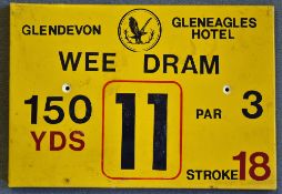 Gleneagles Hotel 'Glendevon' Golf Course Tee Plaque Hole 11 'Wee Dram' produced in a heavy duty