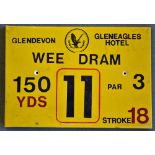 Gleneagles Hotel 'Glendevon' Golf Course Tee Plaque Hole 11 'Wee Dram' produced in a heavy duty