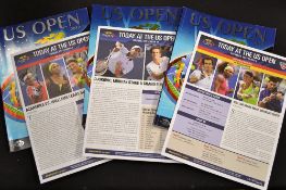 2012 US Open Tennis Championship programmes (3) -to incl 3x Order of Play for the final 3 days