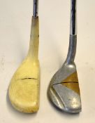 2x interesting mallet head putters to incl Wilson Delta with bronzed inlaid triangular head and face