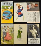 6x Various American tennis postcards and blotters from the early 1900s -1950s - to include 3