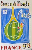 12 x Various France 98 Football Posters prints in colour 'France 98 Coupe De Monde' various