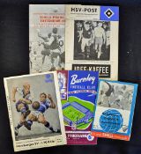 Football programme selection to include 1960/61 Burnley v Hamburg, Hamburg v Burnley, 1961/62