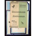 Barbarians v Australia rugby programmes from 1948 onwards all played at Cardiff Arms Park
