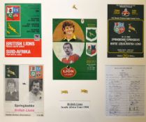 Fine 1980 British Lions rugby tour to South Africa signed display to incl official signed team