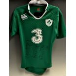 2015 Ireland v Wales rugby international players match worn shirt - No. 15 short sleeve shirt issued