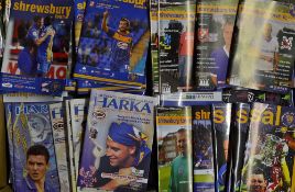 Quantity of 1982 - 2012 Shrewsbury Town football programmes a large selection of home programmes