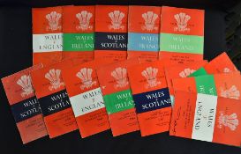 Collection of Wales Five Nations rugby signed programmes from 1955 onwards (H) to incl to include
