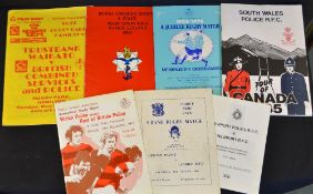 Interesting collection of British and Welsh Police rugby programmes to incl 1969 Cardiff vs