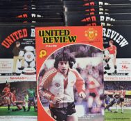 1980s Manchester United football programme selection home matches, predominantly league matches,