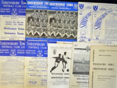 Senior cup matches at Buck's Head Football programmes Wellington Town v Shrewsbury Town 1962,