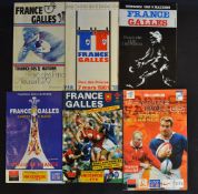 6x France v Wales rugby programmes from the 1970s onwards to include '79, '81 (France Grand
