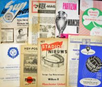 Collection of Manchester United away Football programmes to include European Cup games 63/4 Willem