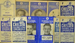 1948/9 Chelsea football programme selection to include home matches 1947 v Portsmouth, v Derby