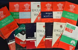 Collection of Wales international rugby programmes from 1961 to 1970 (H&A) to incl both Five Nations