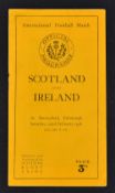 1936 Scotland v Ireland (runners up) rugby programme played at Murrayfield covers split and small