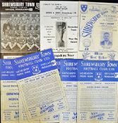 Selection of Shrewsbury Town Home Football programmes to include 1960/61 Newport Co. (FAC), 1961/