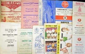 Selection of Shrewsbury Town away Football programmes to include 1956/57 Weymouth (FAC), 1959/60