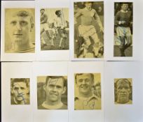 Selection of Football Autographs signed to newspaper cutting laid on card, players include Andy