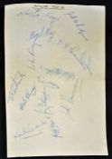 1952/53 Army Football Autograph Page entitled 'Army XI 1952-53', signed in pen by 13 including names