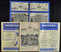 1950s Shrewsbury Town v Watford Football programmes aways including 1951/52, 1952/53, 1953/54,