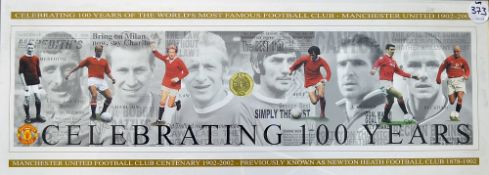 Manchester United Celebrating 100 Years Centenary colour print a limited edition production 113/