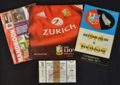 British Lions collection to incl 1977 British Lions vs New Zealand rugby programme - 4th Test