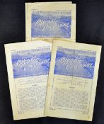 1951/1952 Shrewsbury Town Homes Football programmes v Hereford Utd, v Boldmere St. Michaels, v Lye