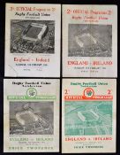 Complete run of 1930's England v Ireland rugby programmes (H) to incl '31, '33, '35 ( Ireland