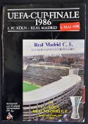 1985/86 UEFA Cup Final Real Madrid v F.C Koln Football programmes dates 30 Apr and 6 May, both in
