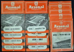 1954/5 Arsenal football programmes homes and league, including 1952/3 v Burnley, 1953/4 v Manchester