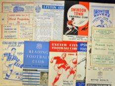 Collection of Shrewsbury Town away Football programmes for season 1951/1952 (11) Fair-good