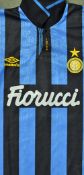 1993/94 Dennis Bergkamp Inter Milan match issue Football shirt home strip, blue and black, with