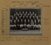 Rare 1937 South Africa Springbok Tour to New Zealand signed team photograph - team photograph on the