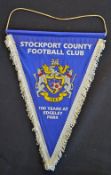 Stockport County Football Club '100 years at Edgeley Park' Pennant marked with the clubs badge -