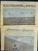 1934 Italian Newspapers Illustrazione del Popolo and Domencia del Crorriere date 1934, both in