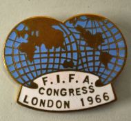 Scarce 1966 FIFA Congress Participation football pin badge an interesting enamel congress badge