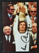 1974 World Cup Postcard signed by Franz Beckenbauer coloured postcard depicting Franz Beckenbauer